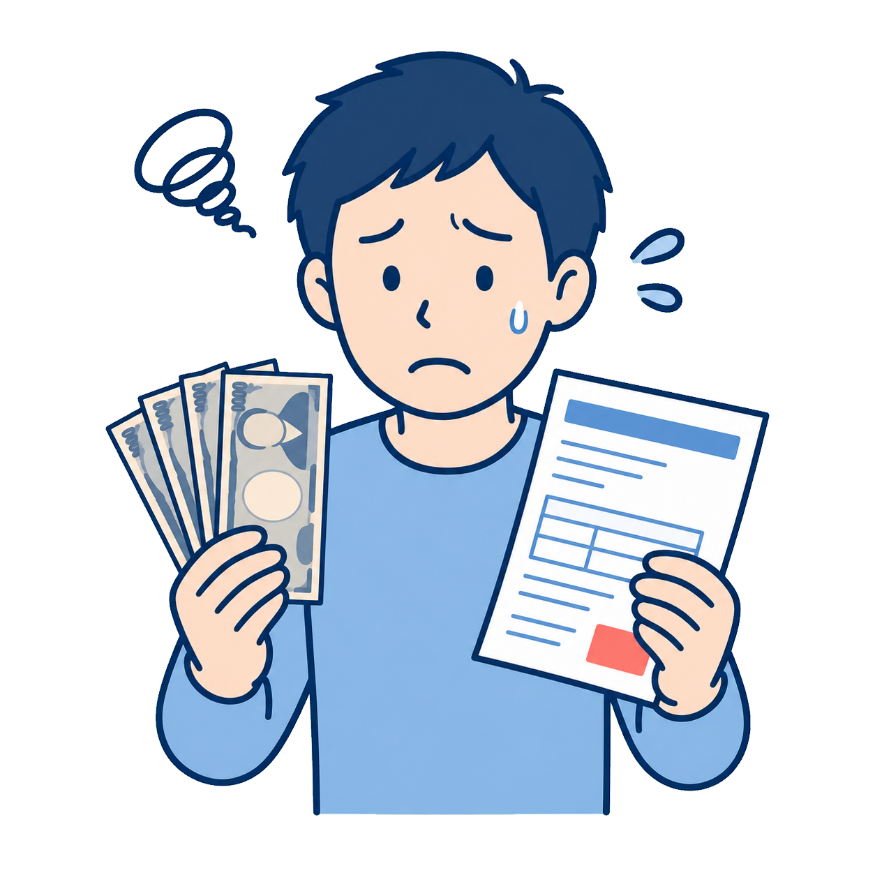 借金返済に悩む男性